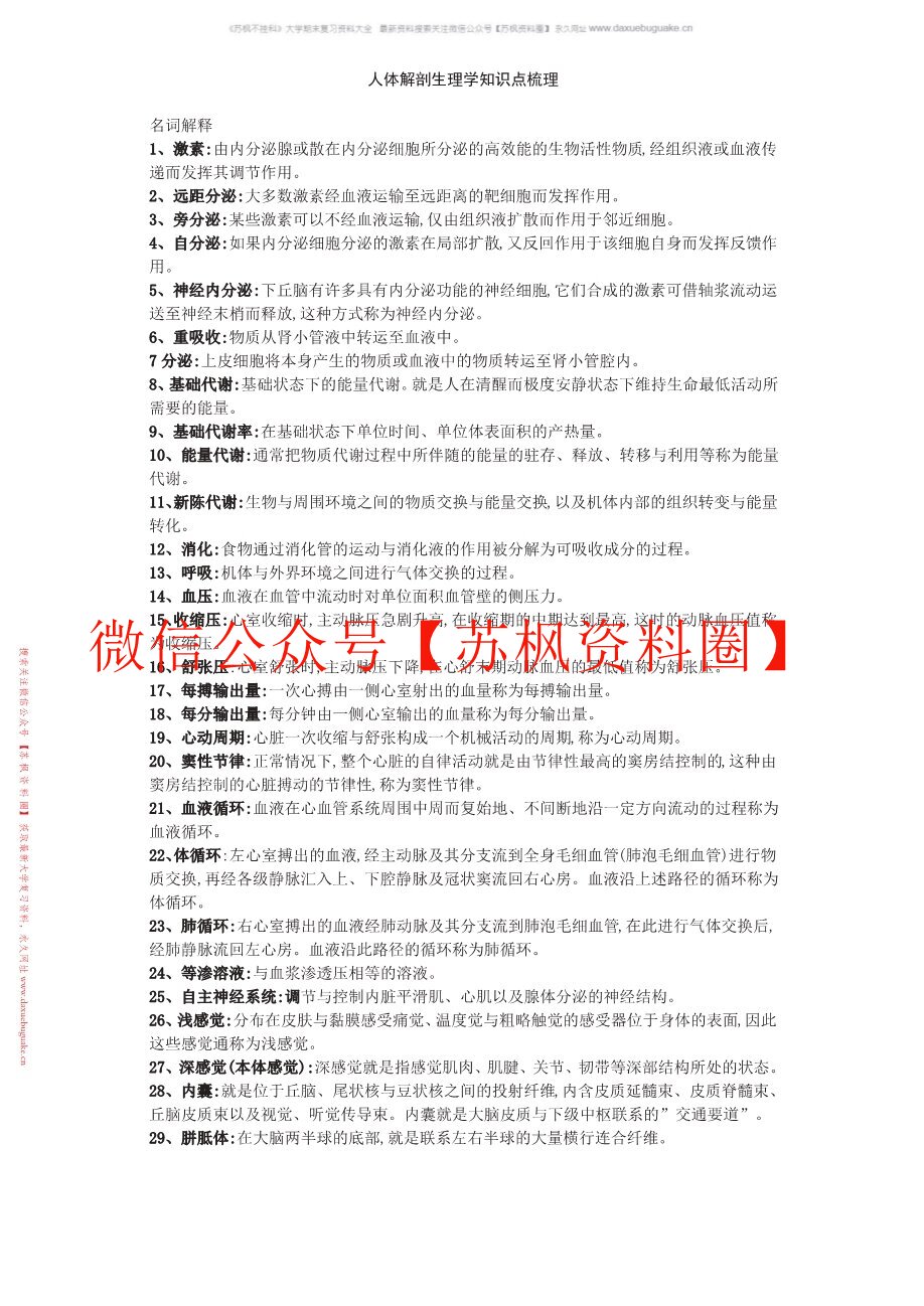 人体解剖生理学